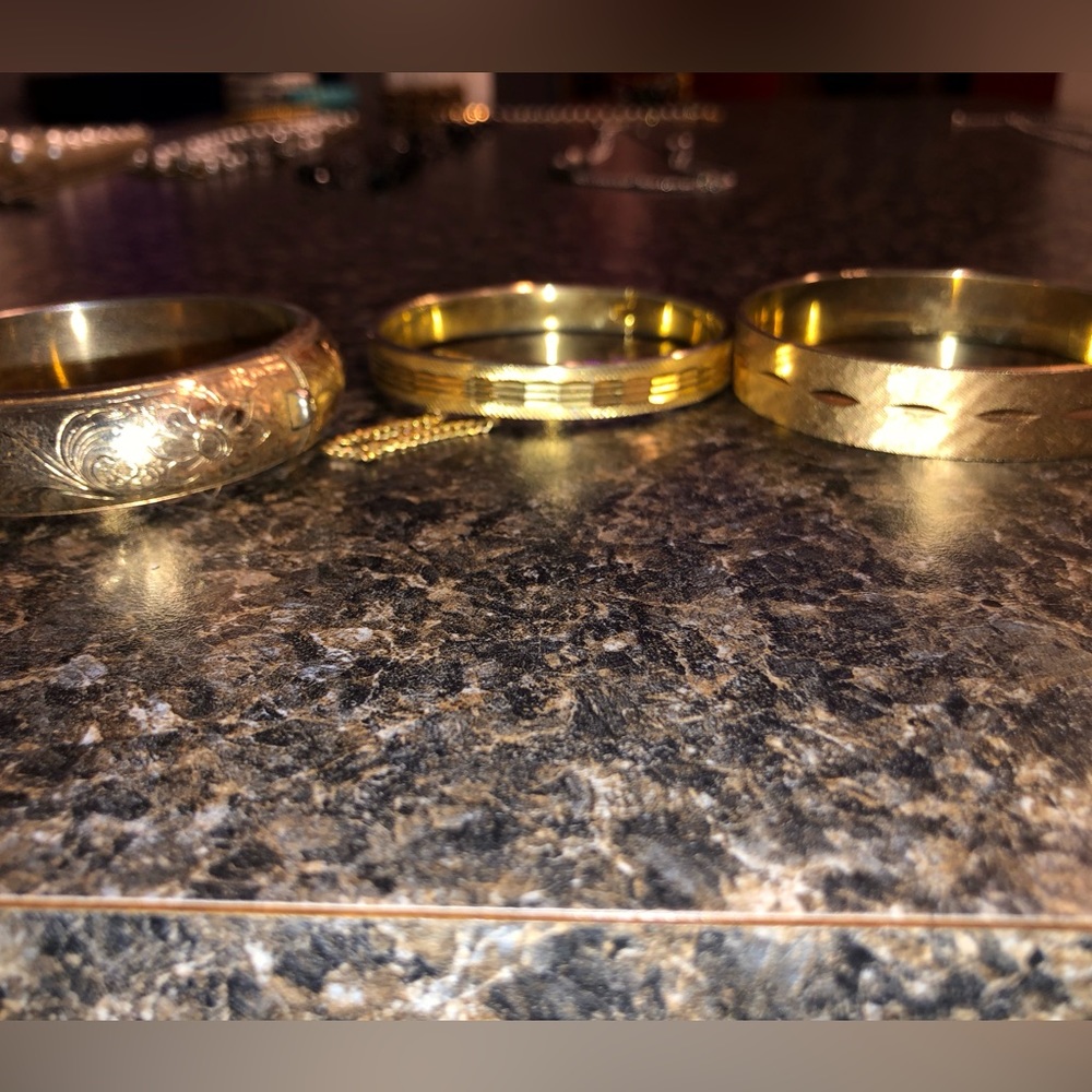 Vintage gold bangle set
